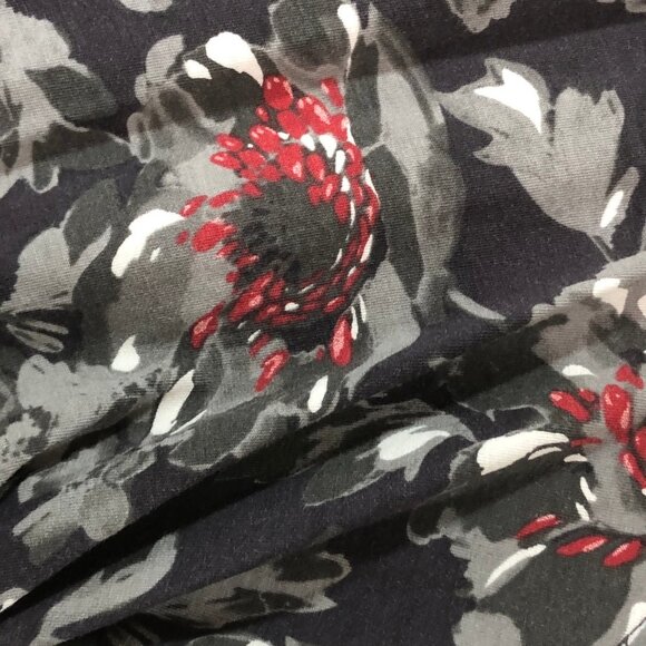 Garnet Hill Gray Red Floral Dress V Neck Small S - Picture 13 of 13